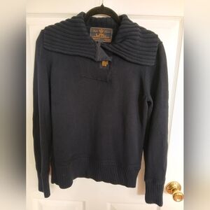 Ralph Lauren Black Label Chunky Knit Size L Gold Buckle Classic Preppy